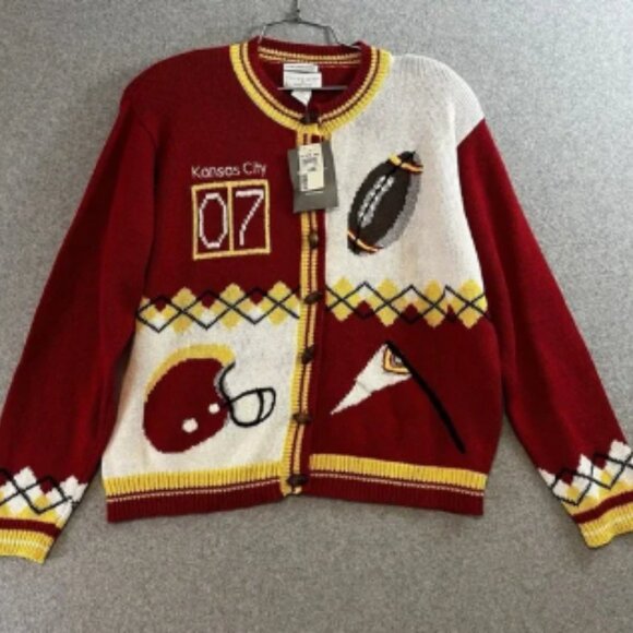 Christopher & Banks Sweaters - Vintage chiefs cardigan womens Large christopher and banks deadstock kansas city